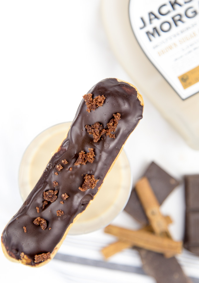 Brown Sugar Cinnamon Whiskey Cream Eclairs