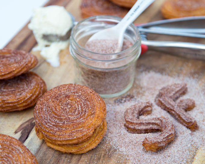 Churro Ice Cream Sandwiches