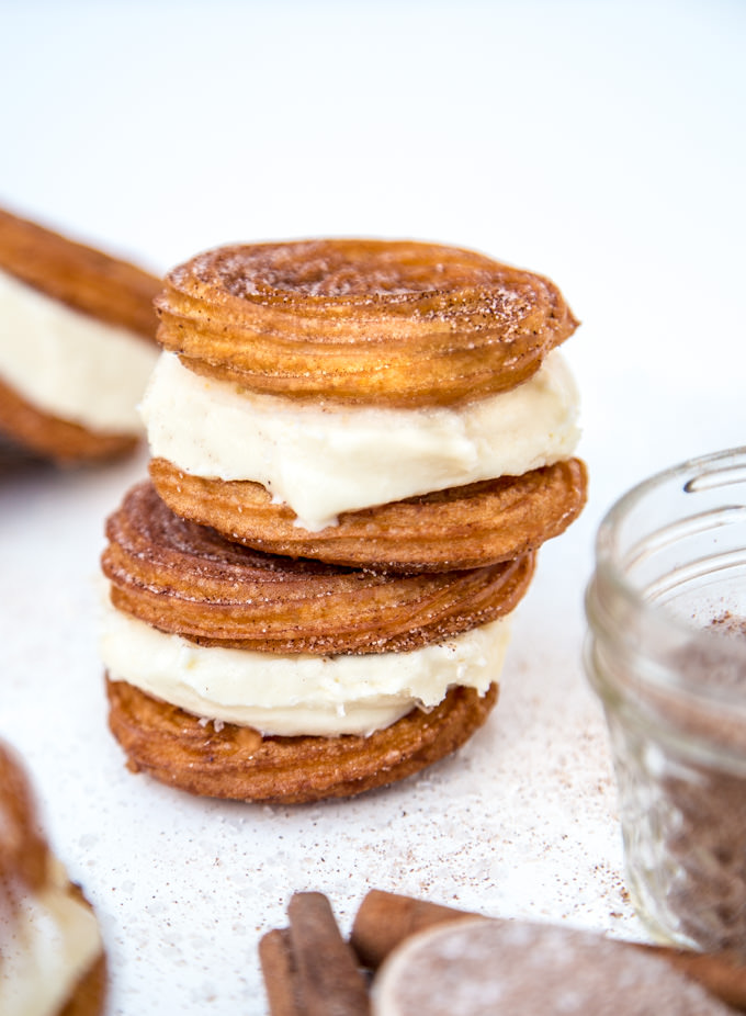 Churro Ice Cream Sandwiches