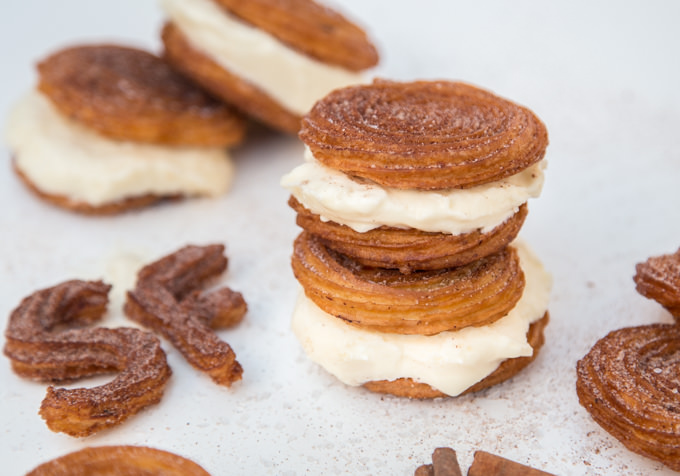 Churro Ice Cream Sandwiches