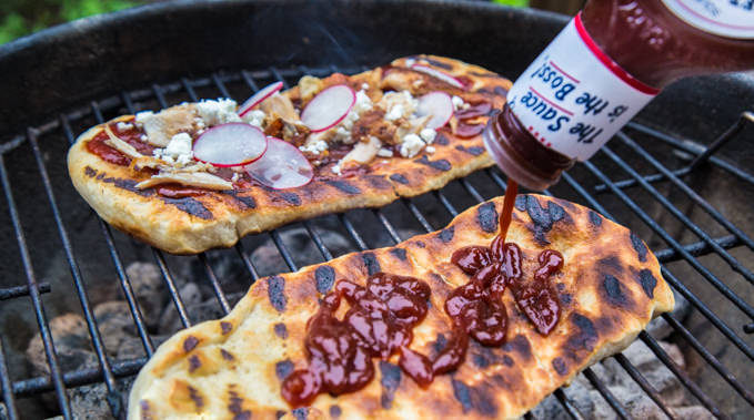 Rotisserie Chicken BBQ Grilled Flatbread