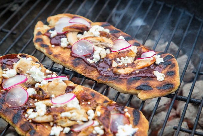 Rotisserie Chicken BBQ Grilled Flatbread