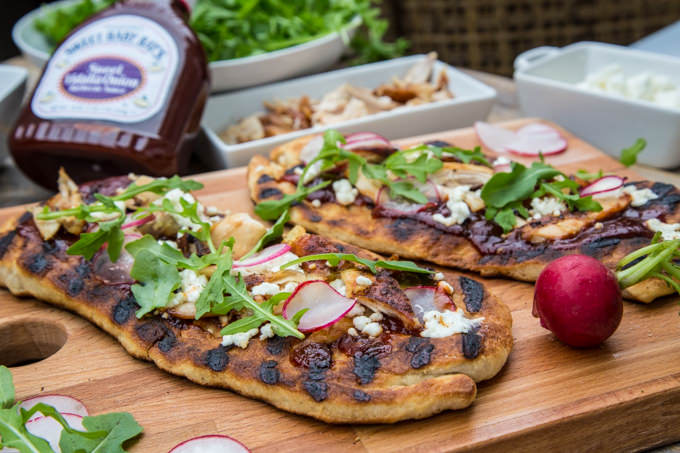 Rotisserie Chicken BBQ Grilled Flatbread