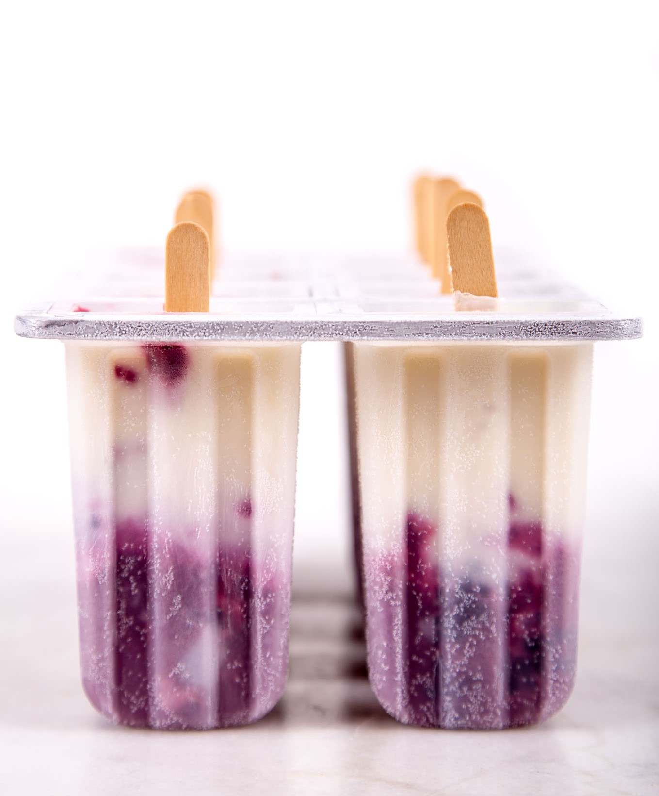 Frozen Blackberry Lavender Cream Paletas