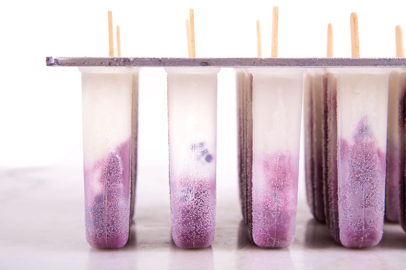 Frozen Blackberry Lavender Cream Paletas