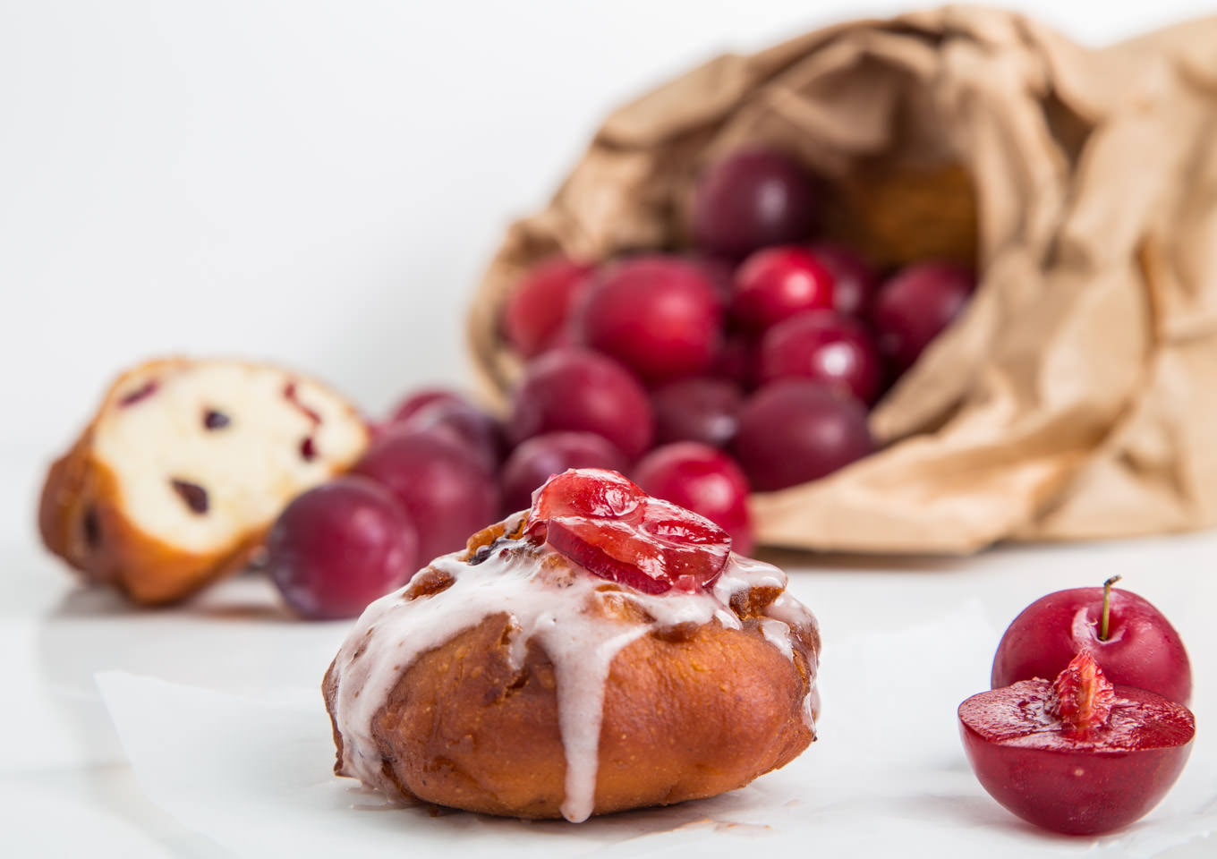 Plum Glazed Cake Donuts from SouthernFATTY.com