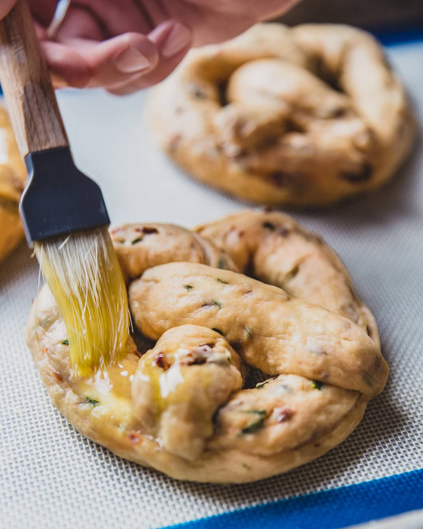 Sundried Tomato Basil Soft Pretzels from SouthernFATTY.com