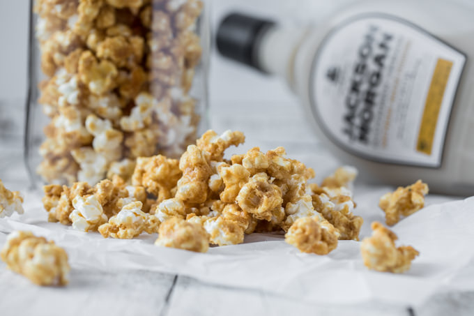 Whiskey Cream Caramel Popcorn from SouthernFATTY.com