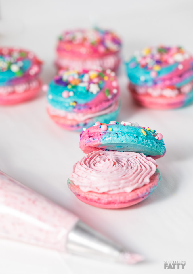 Unicorn Macarons by SouthernFATTY.com