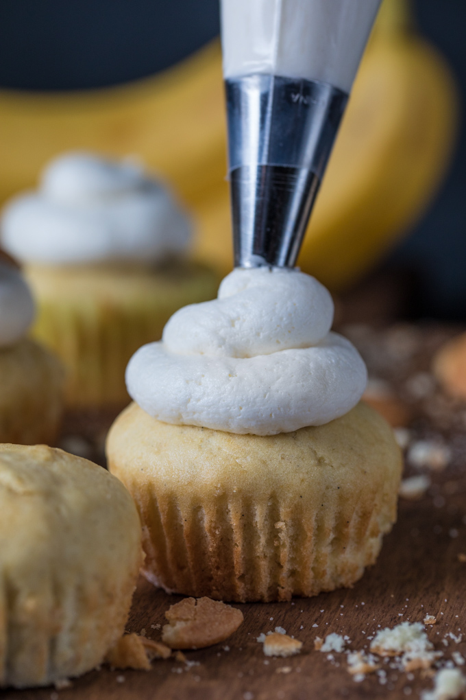 Banana Pudding Whiskey Cupcakes by Southern FATTY