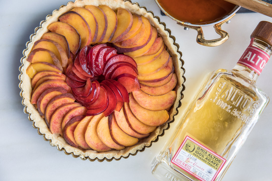 Tequila Glazed Peach Tart from Southern Fatty