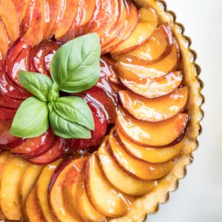 Tequila Glazed Peach Tart from Southern Fatty