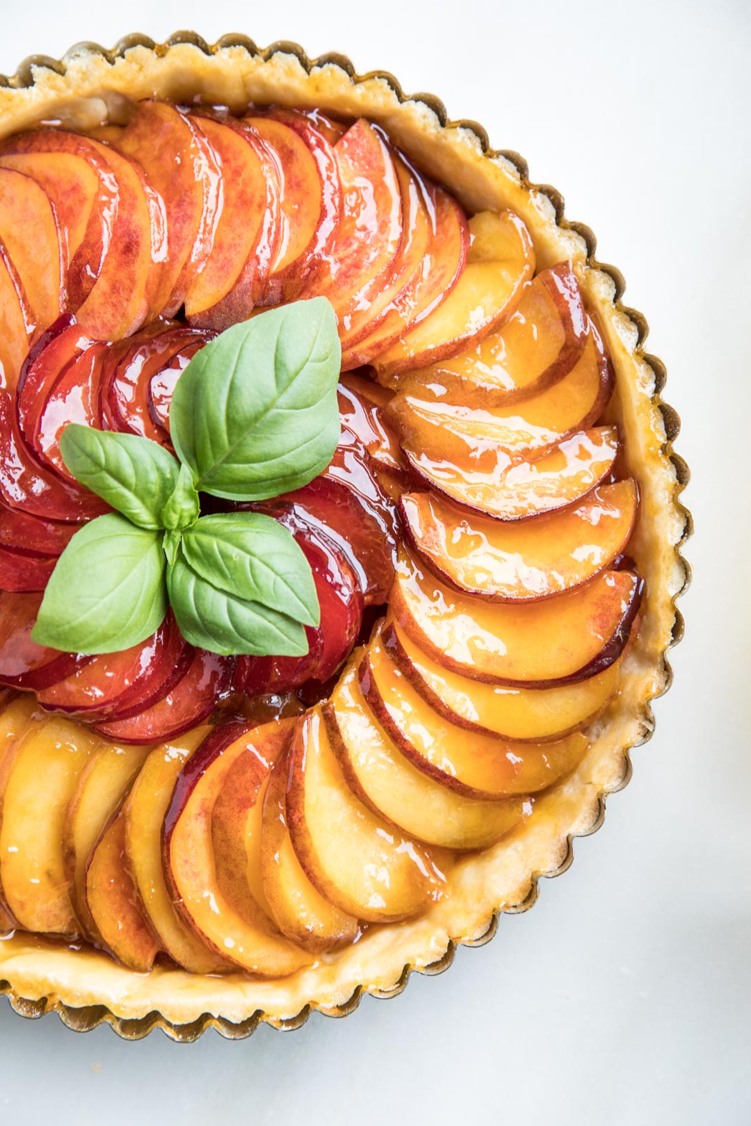 Tequila Glazed Peach Tart from Southern Fatty