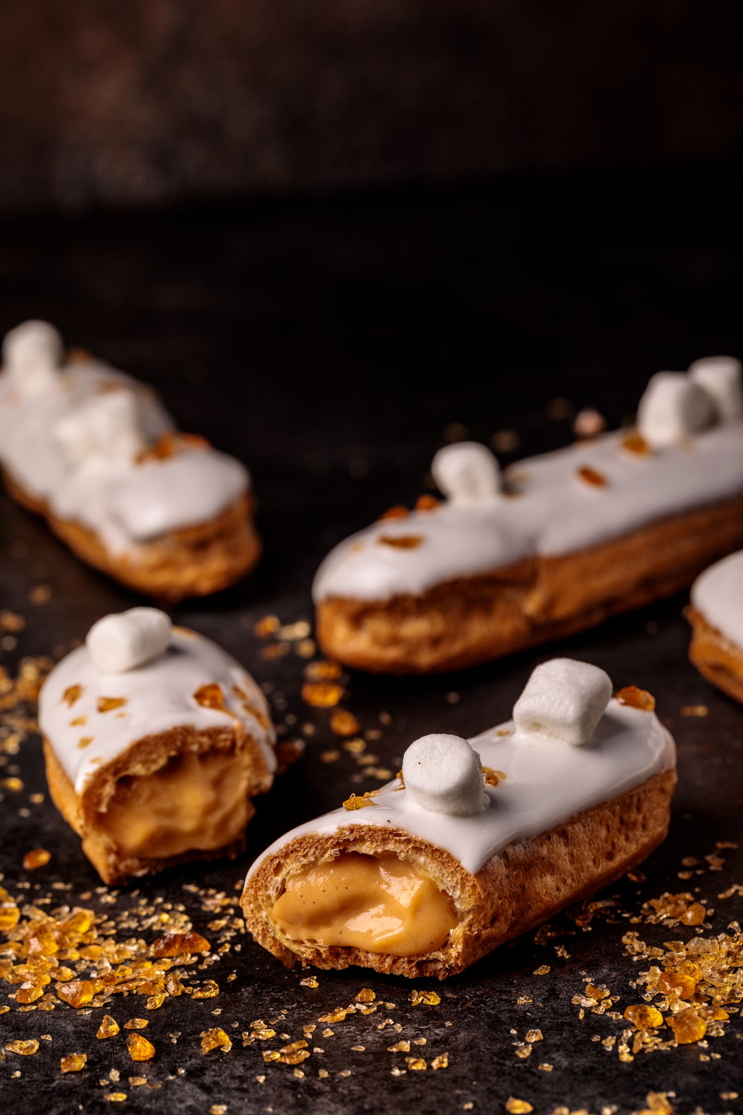 Sweet Potato Marshmallow Glazed Eclairs | Southern FATTY