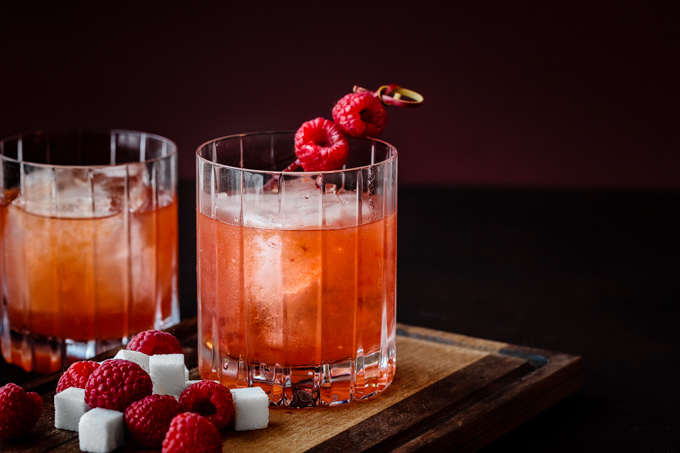 Raspberry Rye Old Fashioned Cocktail