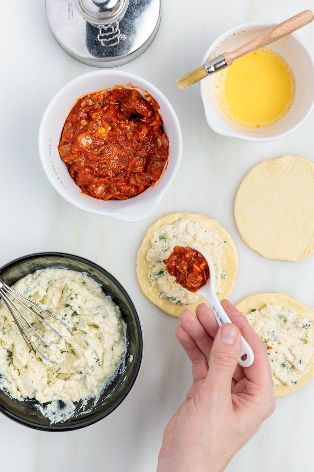 Assembling Lasagna Hand Pies