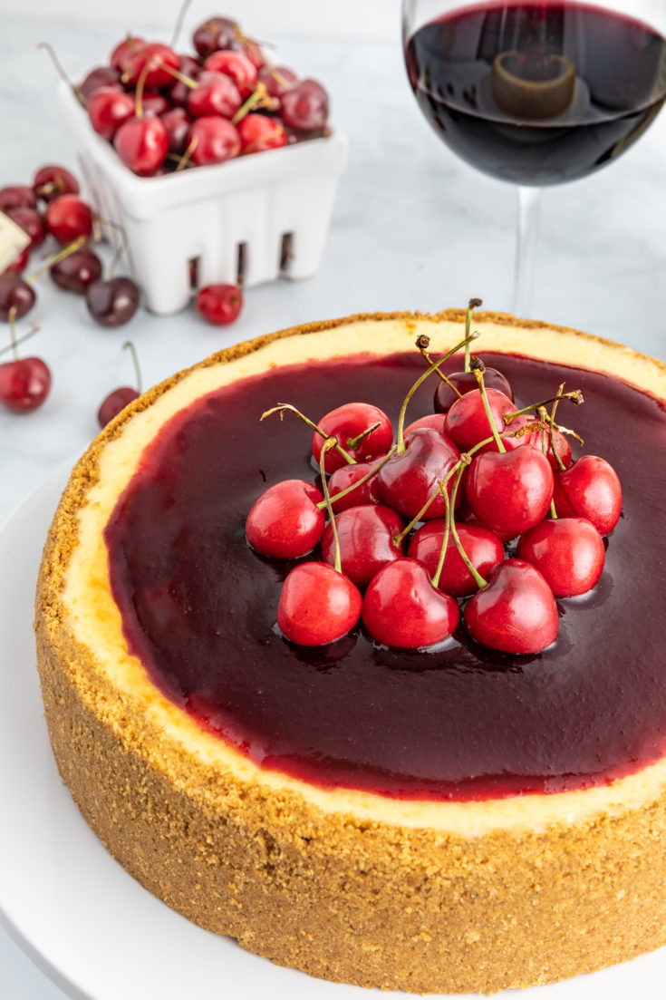 Red Wine Cherry Glazed Cheesecake Southern FATTY