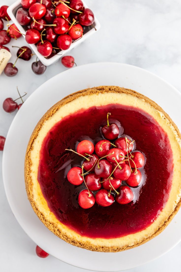Red Wine Cherry Glazed Cheesecake Southern FATTY
