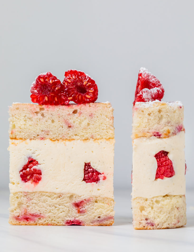 Raspberry Brown Butter Chiffon Cake