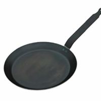 De Buyer Crepe Pan, Blue Steel, Made in France, 8-Inch Cooking Surface, 9.5-Inches Rim to Rim