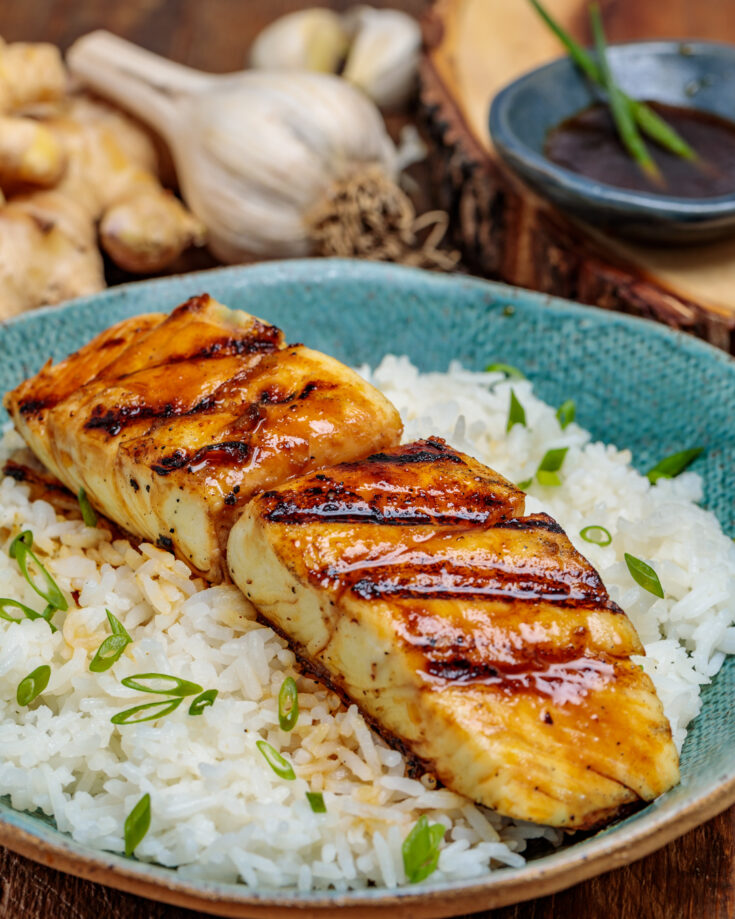 Chargrilled Ginger Glazed Halibut