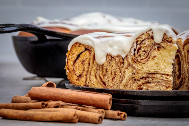 Skillet Swirled Cinnamon Roll