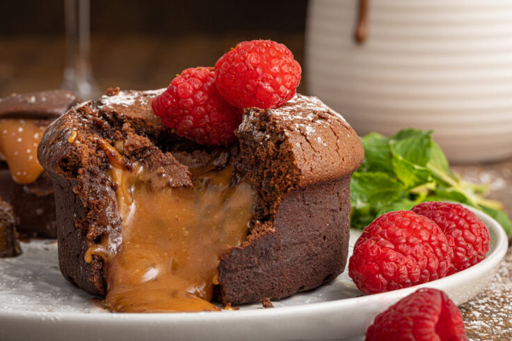 Molten Chocolate Caramel Truffle Lava Cakes