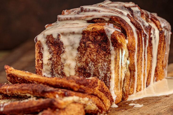 Cinnamon Sugar Whiskey Glazed Pull-Apart Bread