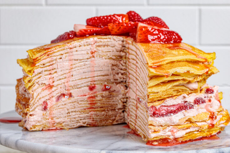 Strawberries & Cream Crêpe Cake