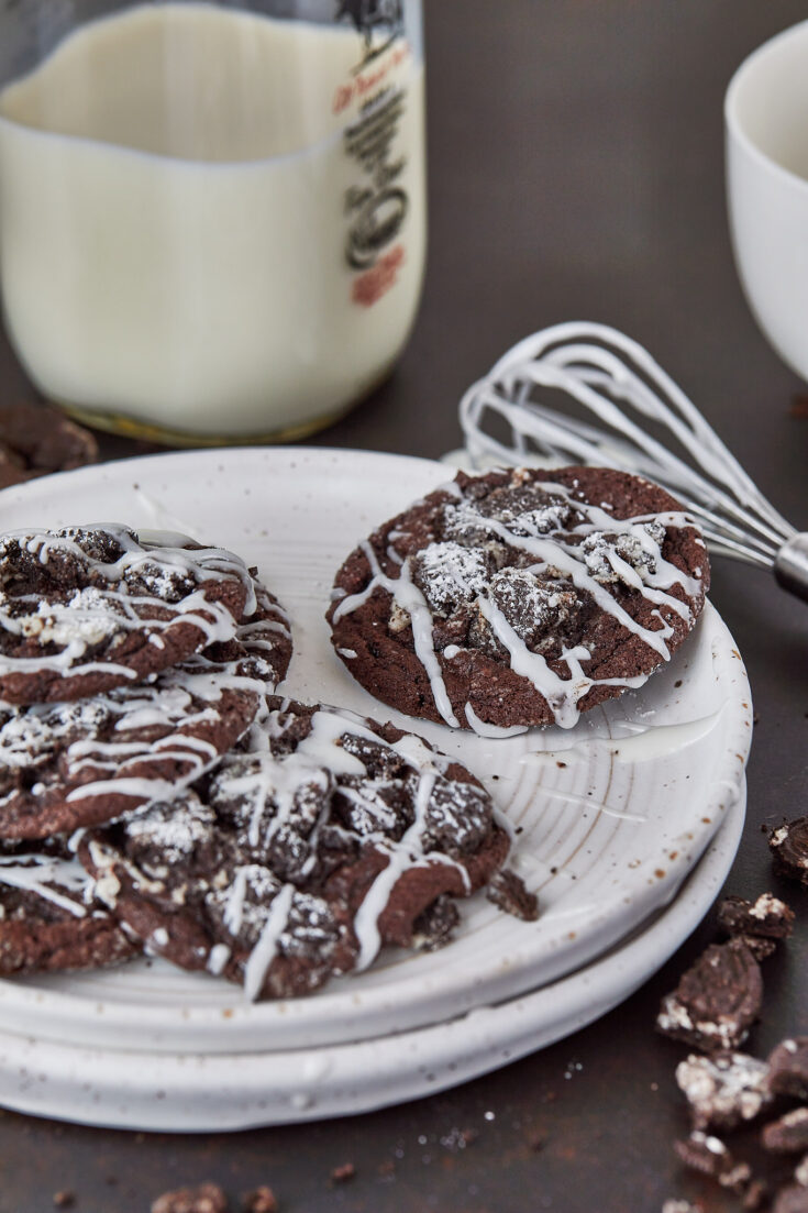 Chocolate Milk Cookies with Cookie Crumbles