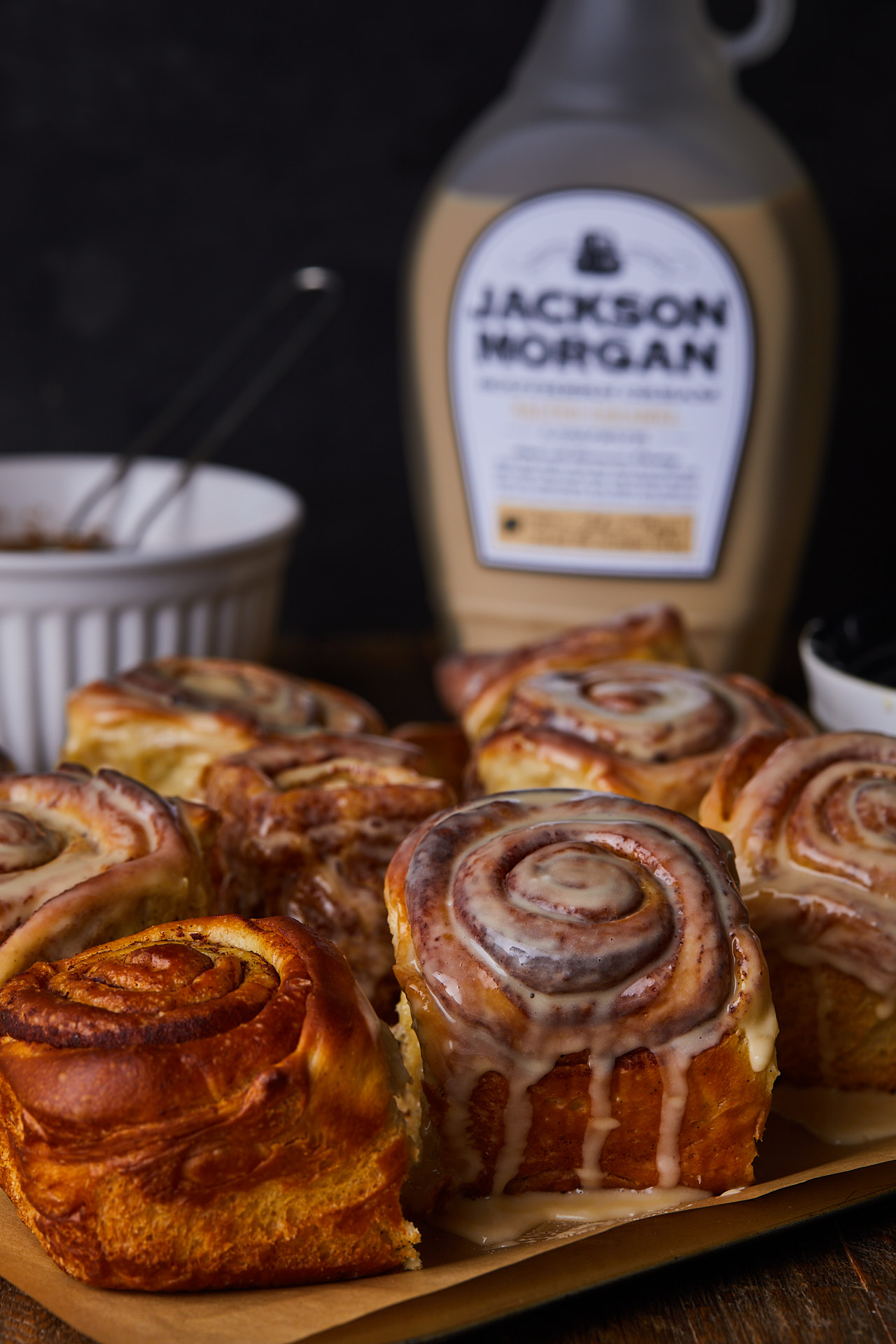 Whiskey Caramel Glazed Cinnamon Rolls Southern FATTY